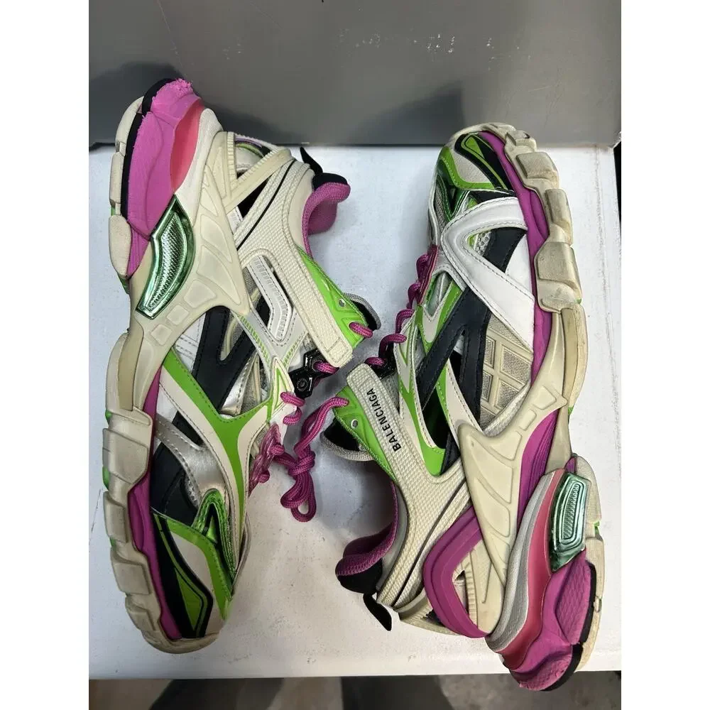 Balenciaga Track 2 Pink Green Sneaker Size 8.5 US Mens